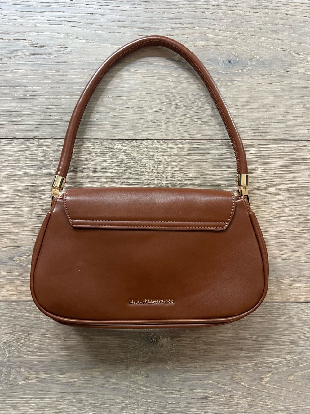 House of Harlow 1960 Brown Smooth Leather Shoulder Bag with Gold Hardware - Picture 2 of 3